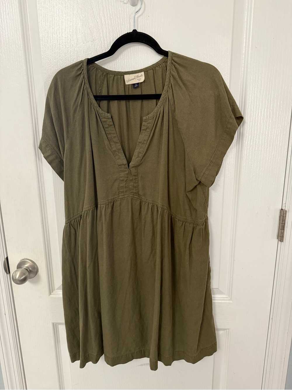 Universal Thread Olive Green Short Sleeve Babydoll Dress